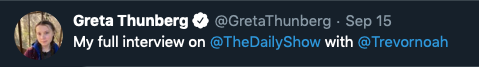 GretaThunberg tweets