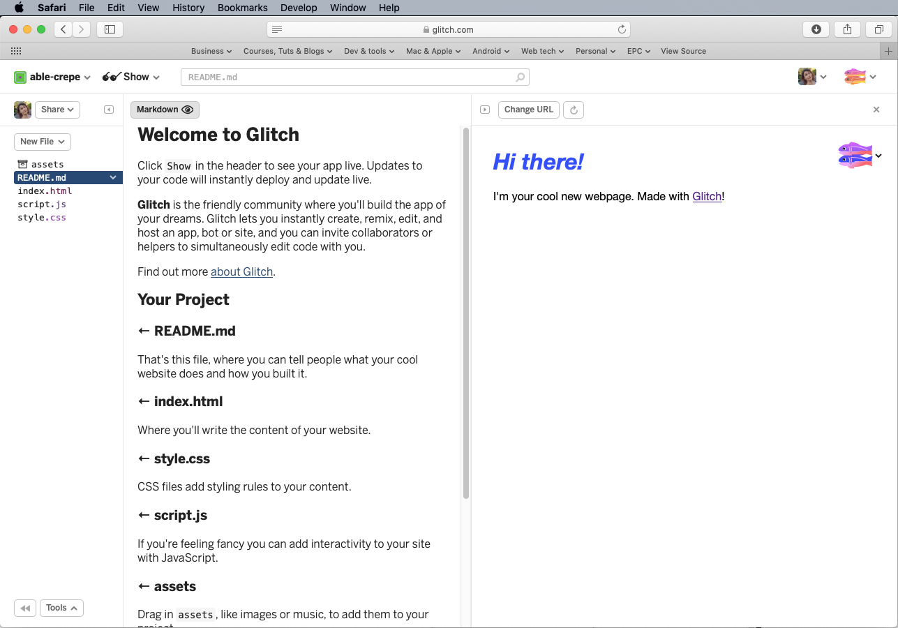 Glitch project ready